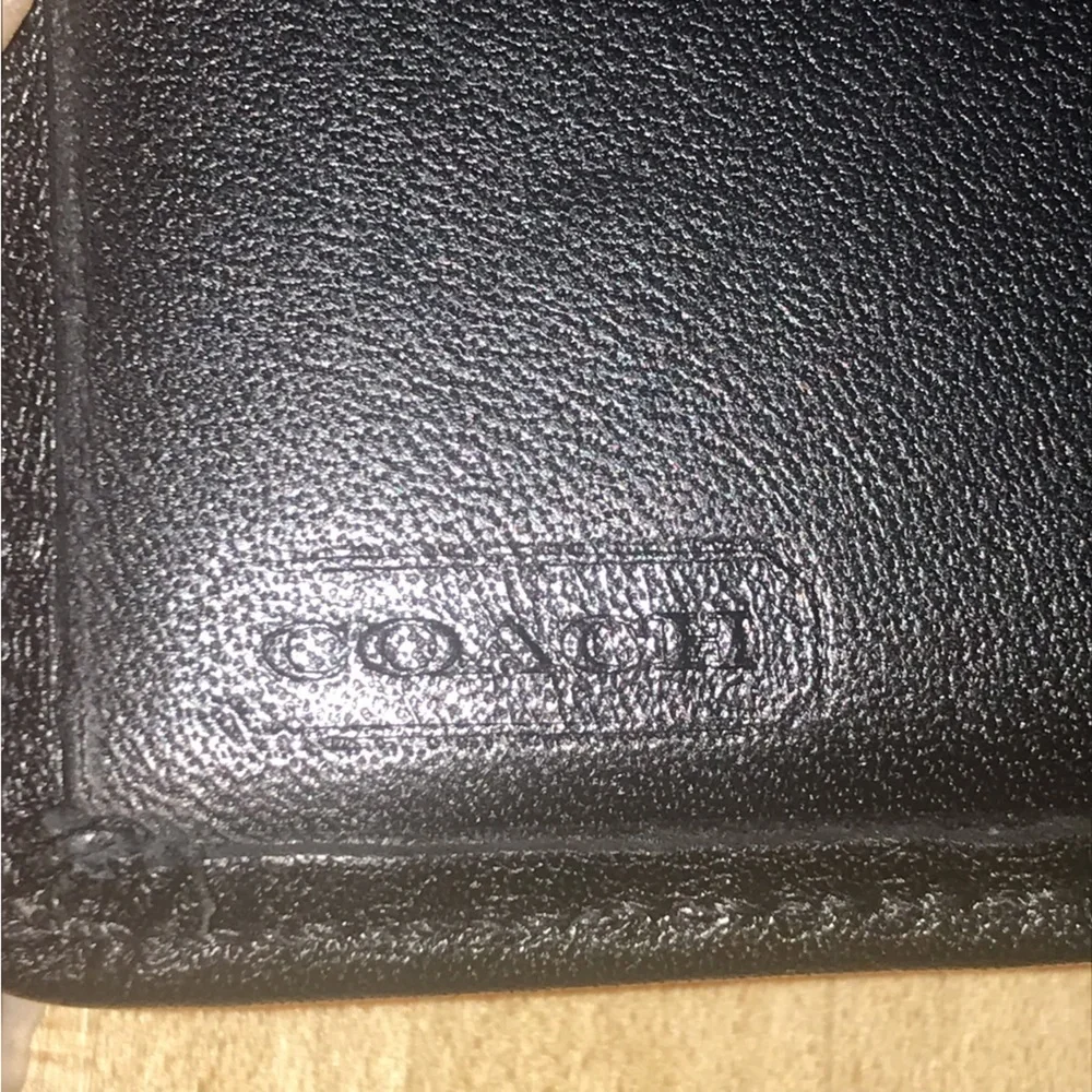 Coach Pleated Leather Black Wallet Snap Front Back - Picture 9 of 12